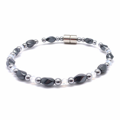Black Hematite Twist Single w Crystal Option