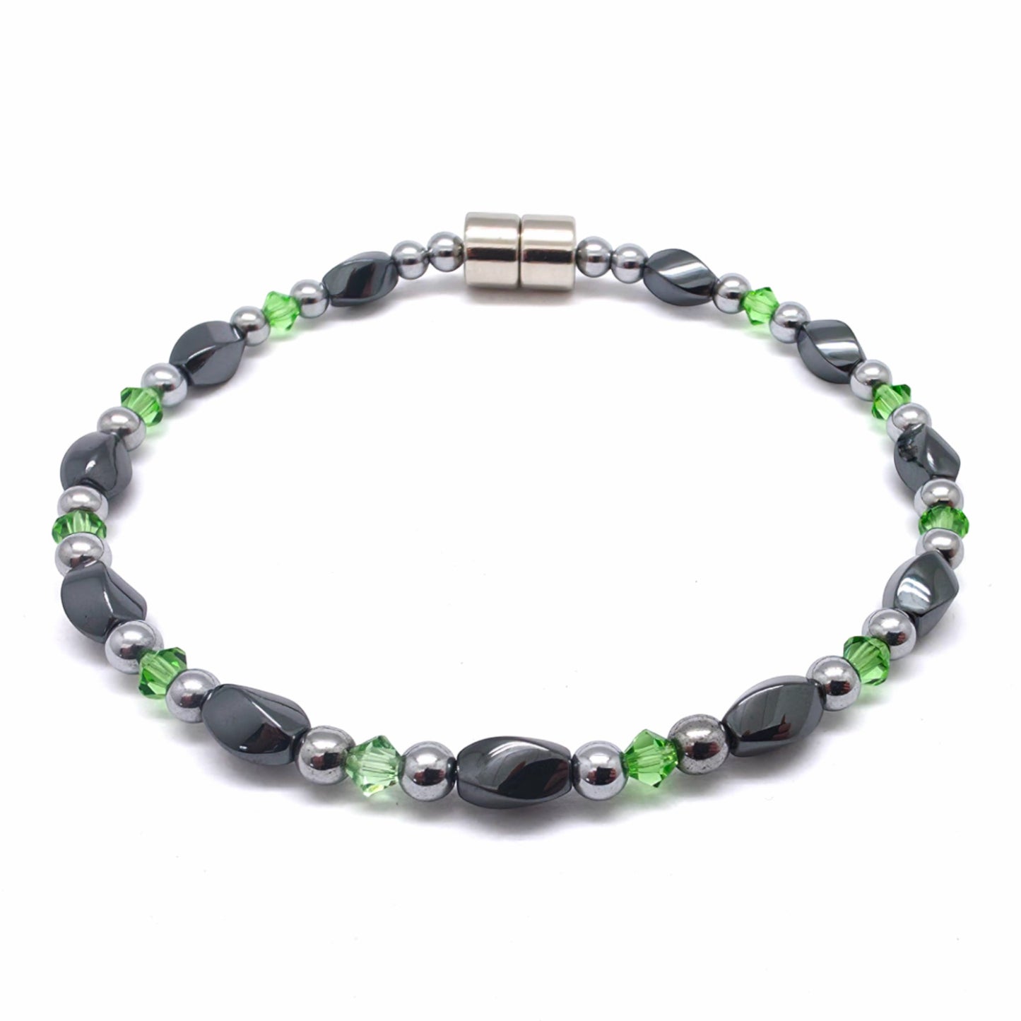 Black Hematite Twist Single w Crystal Option