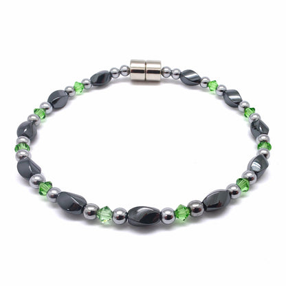 Black Hematite Twist Single w Crystal Option