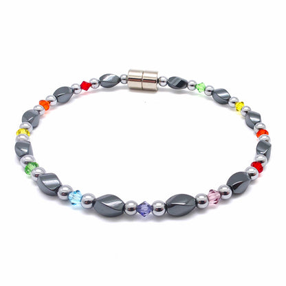 Black Hematite Twist Single w Crystal Option