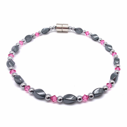 Black Hematite Twist Single w Crystal Option