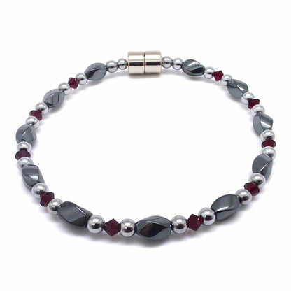 Black Hematite Twist Single w Crystal Option