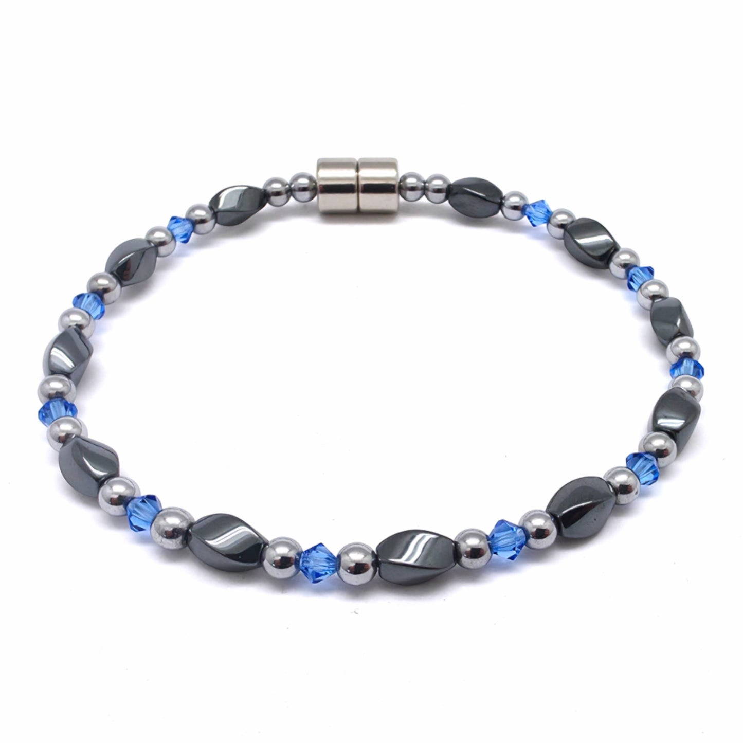 Black Hematite Twist Single w Crystal Option