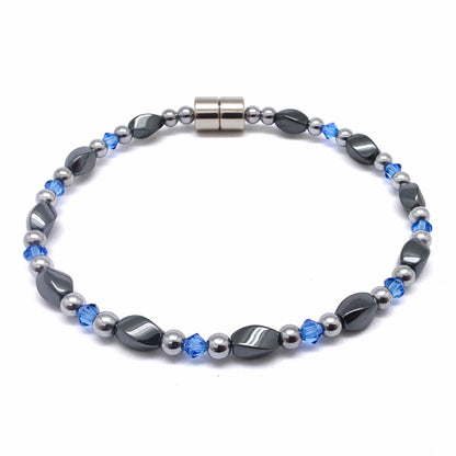 Black Hematite Twist Single w Crystal Option