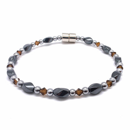 Black Hematite Twist Single w Crystal Option