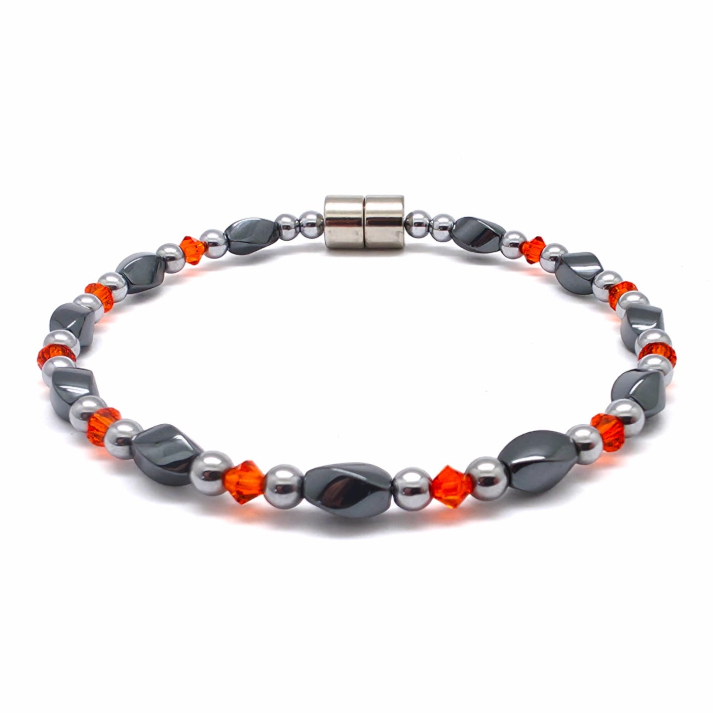 Black Hematite Twist Single w Crystal Option