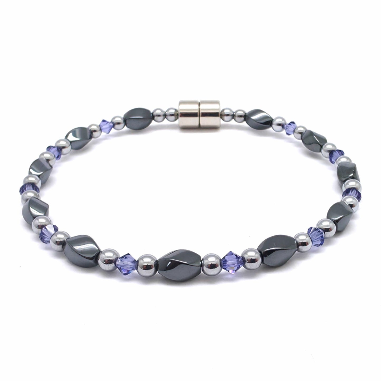 Black Hematite Twist Single w Crystal Option