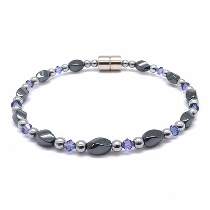 Black Hematite Twist Single w Crystal Option