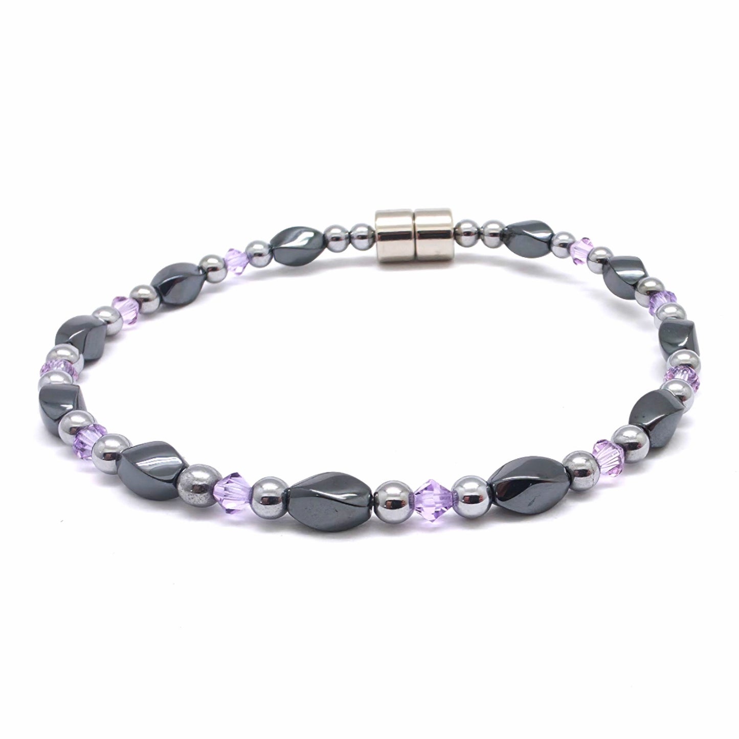 Black Hematite Twist Single w Crystal Option