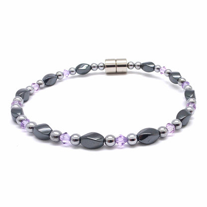 Black Hematite Twist Single w Crystal Option