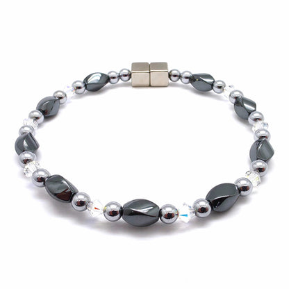 Black Hematite Twist Single w Crystal Option