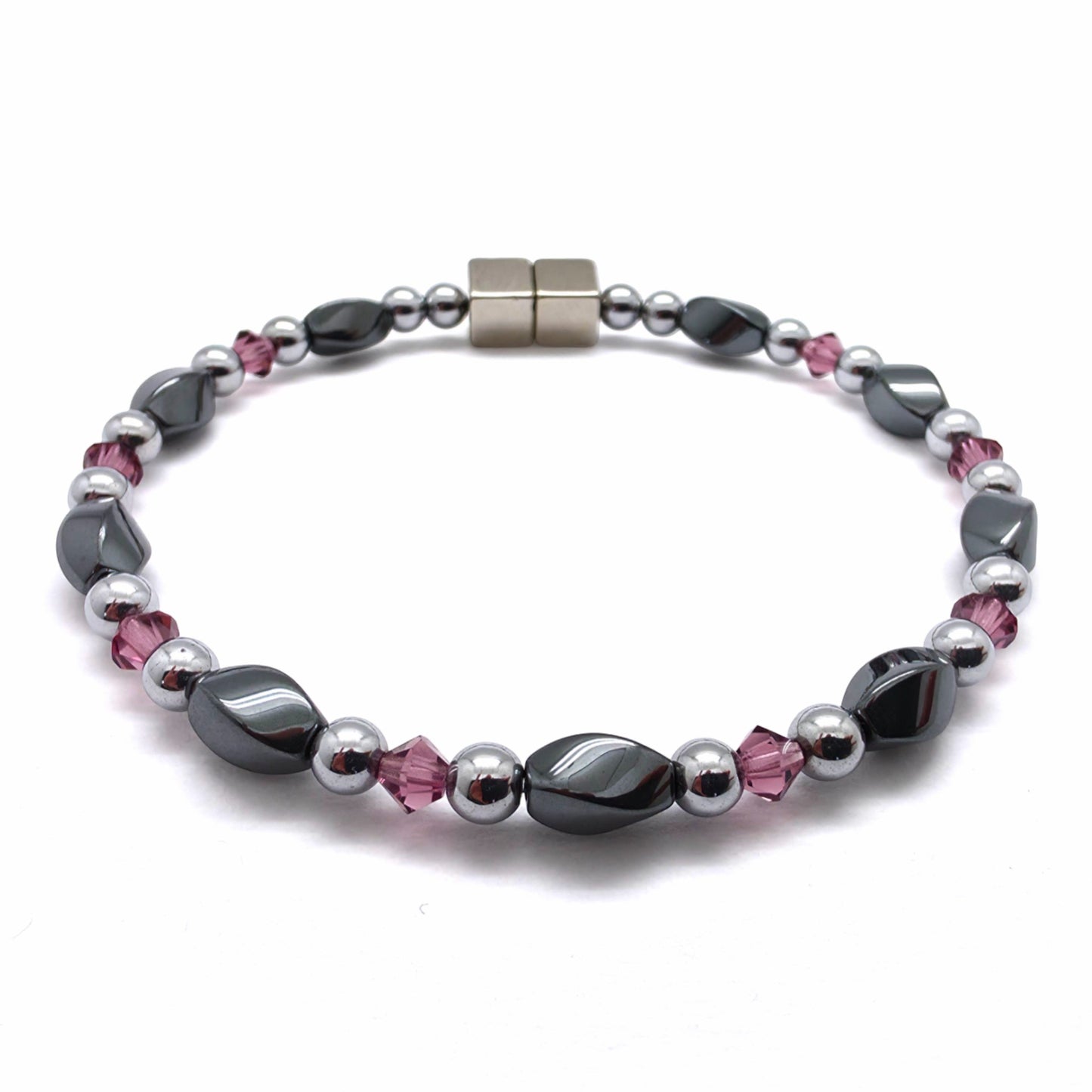 Black Hematite Twist Single w Crystal Option