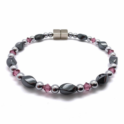 Black Hematite Twist Single w Crystal Option