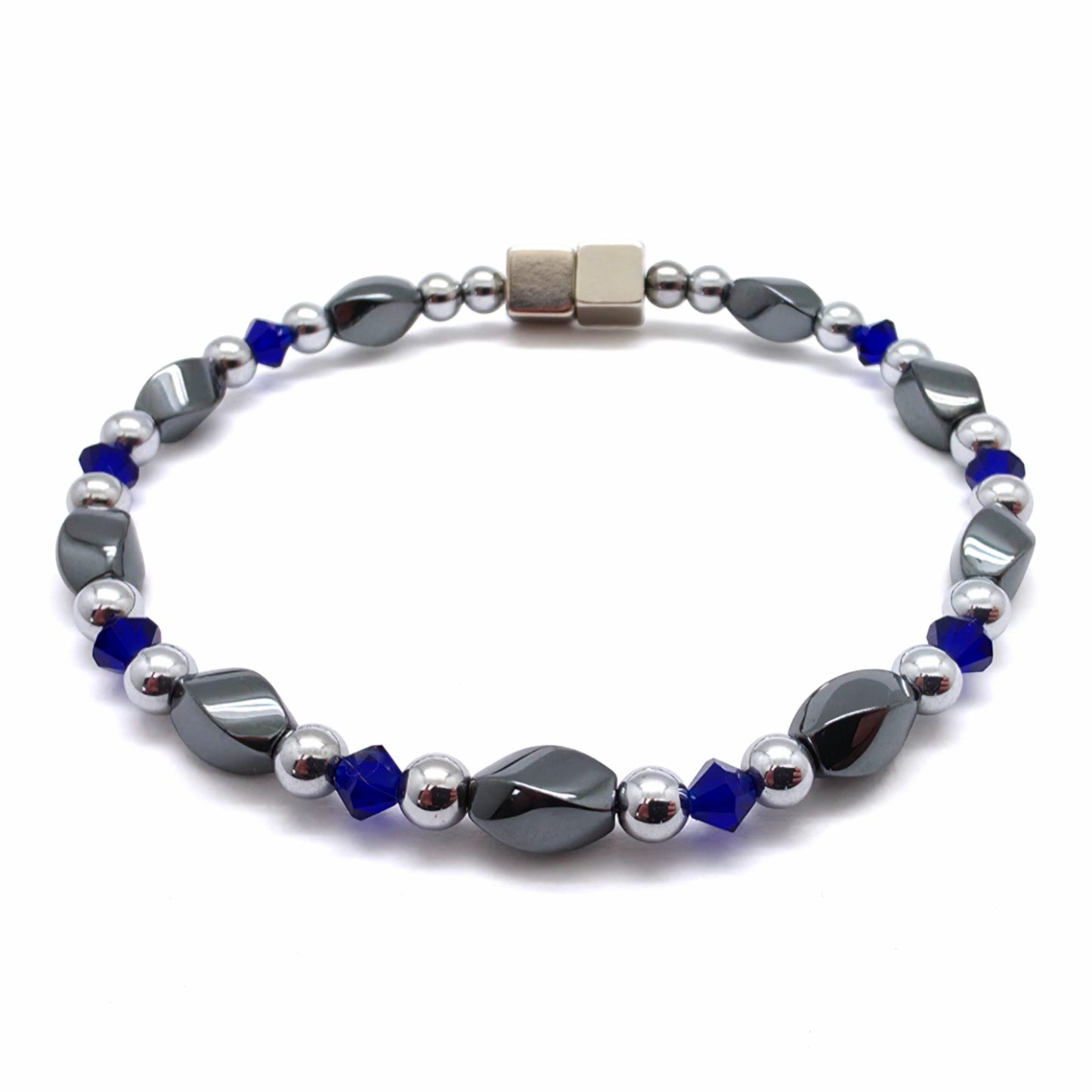 Black Hematite Twist Single w Crystal Option