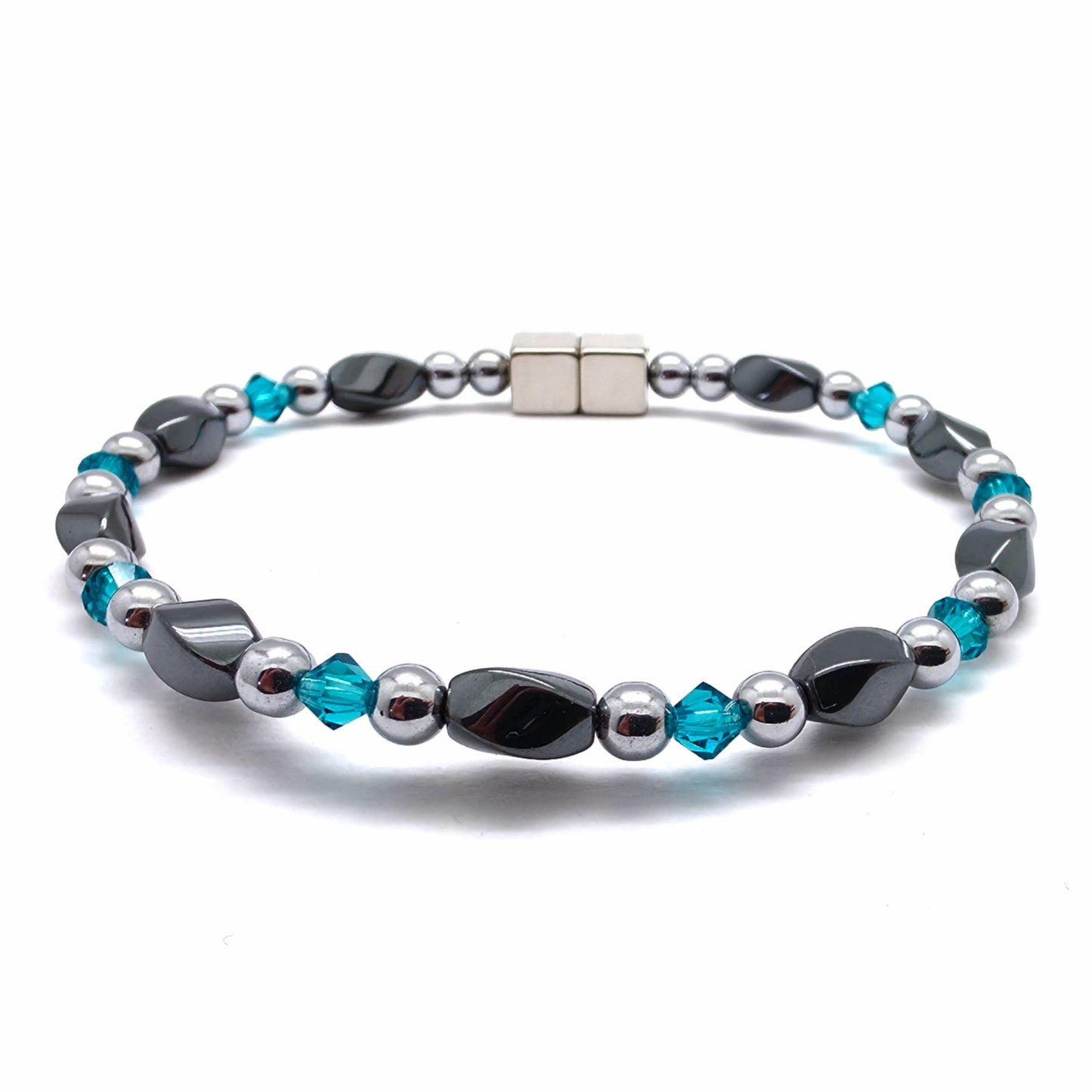 Black Hematite Twist Single w Crystal Option