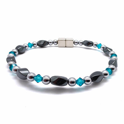 Black Hematite Twist Single w Crystal Option