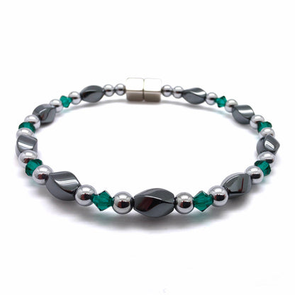 Black Hematite Twist Single w Crystal Option