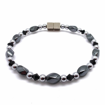 Black Hematite Twist Single w Crystal Option