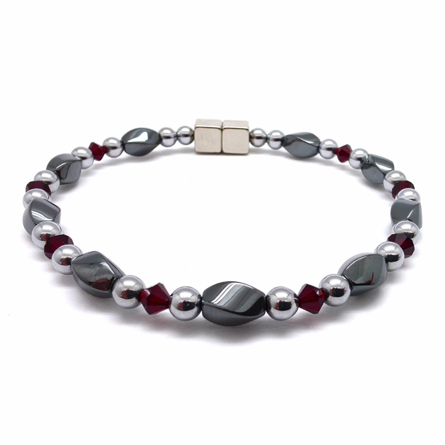 Black Hematite Twist Single w Crystal Option