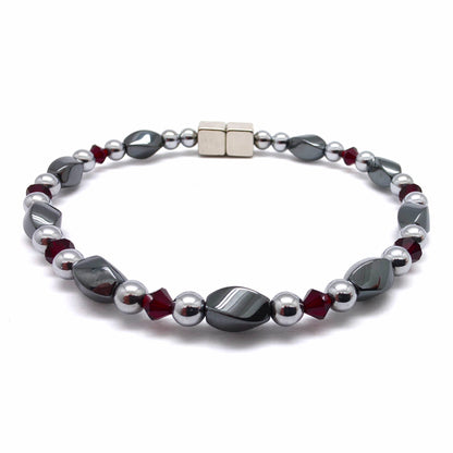 Black Hematite Twist Single w Crystal Option