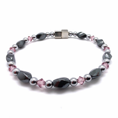 Black Hematite Twist Single w Crystal Option