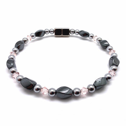 Black Hematite Twist Single w Crystal Option