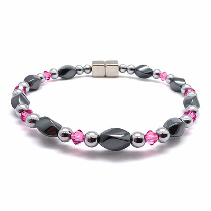 Black Hematite Twist Single w Crystal Option