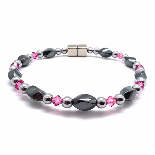 Black Hematite Twist w Rose