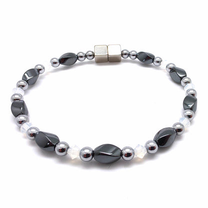 Black Hematite Twist Single w Crystal Option