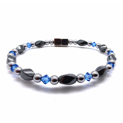 Black Hematite Twist Single w Crystal Option