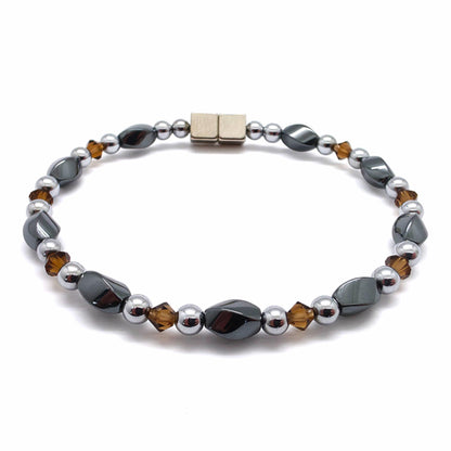 Black Hematite Twist Single w Crystal Option