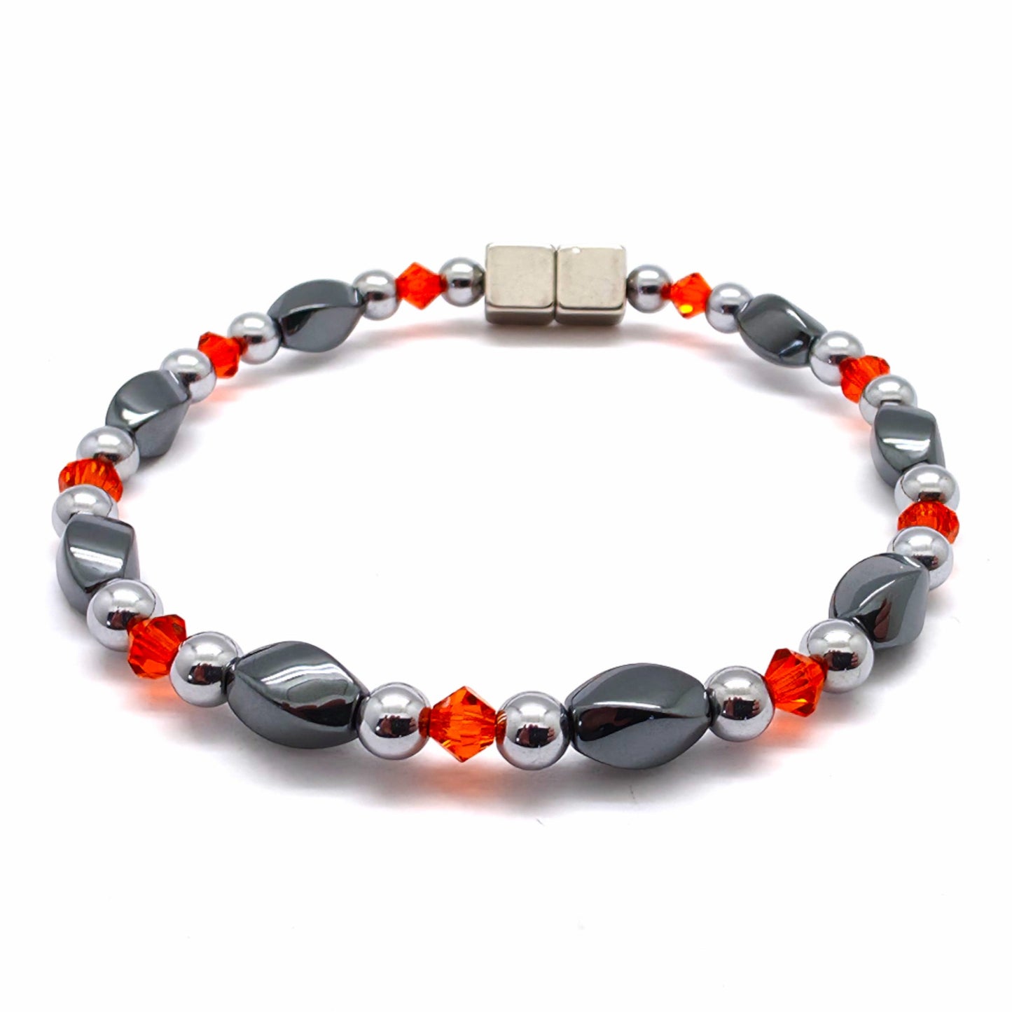 Black Hematite Twist Single w Crystal Option