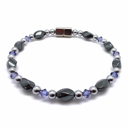 Black Hematite Twist Single w Crystal Option