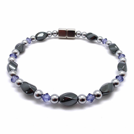 Black Hematite Twist w Tanzanite
