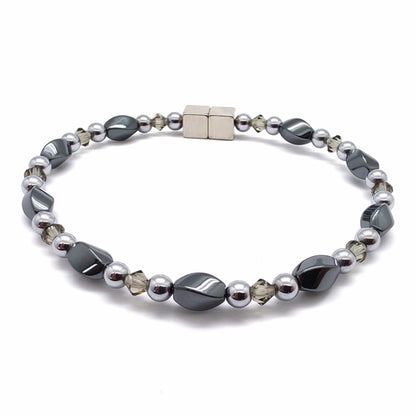 Black Hematite Twist Single w Crystal Option