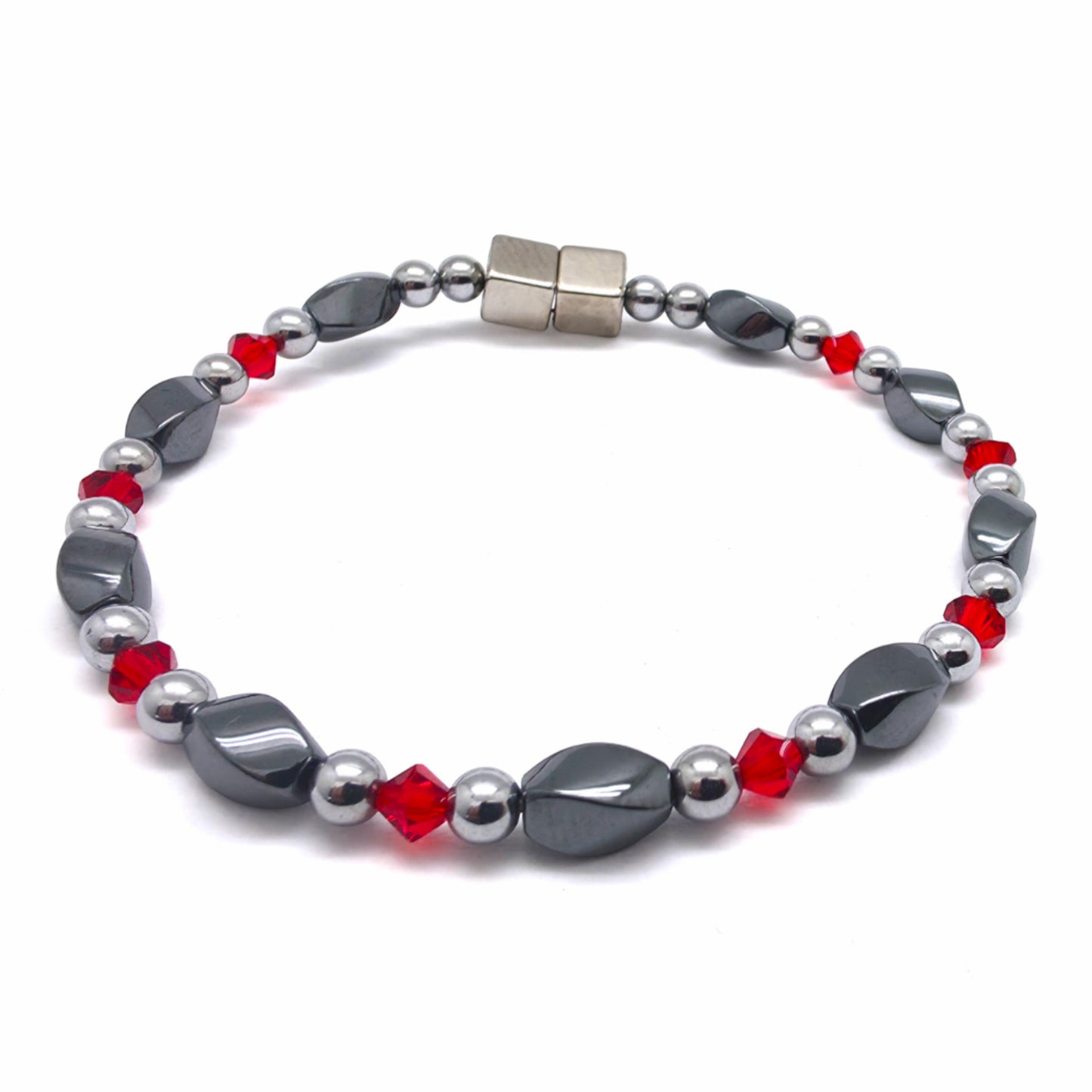 Black Hematite Twist w Light Siam