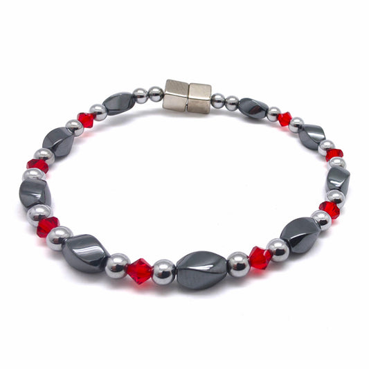 Black Hematite Twist w Light Siam