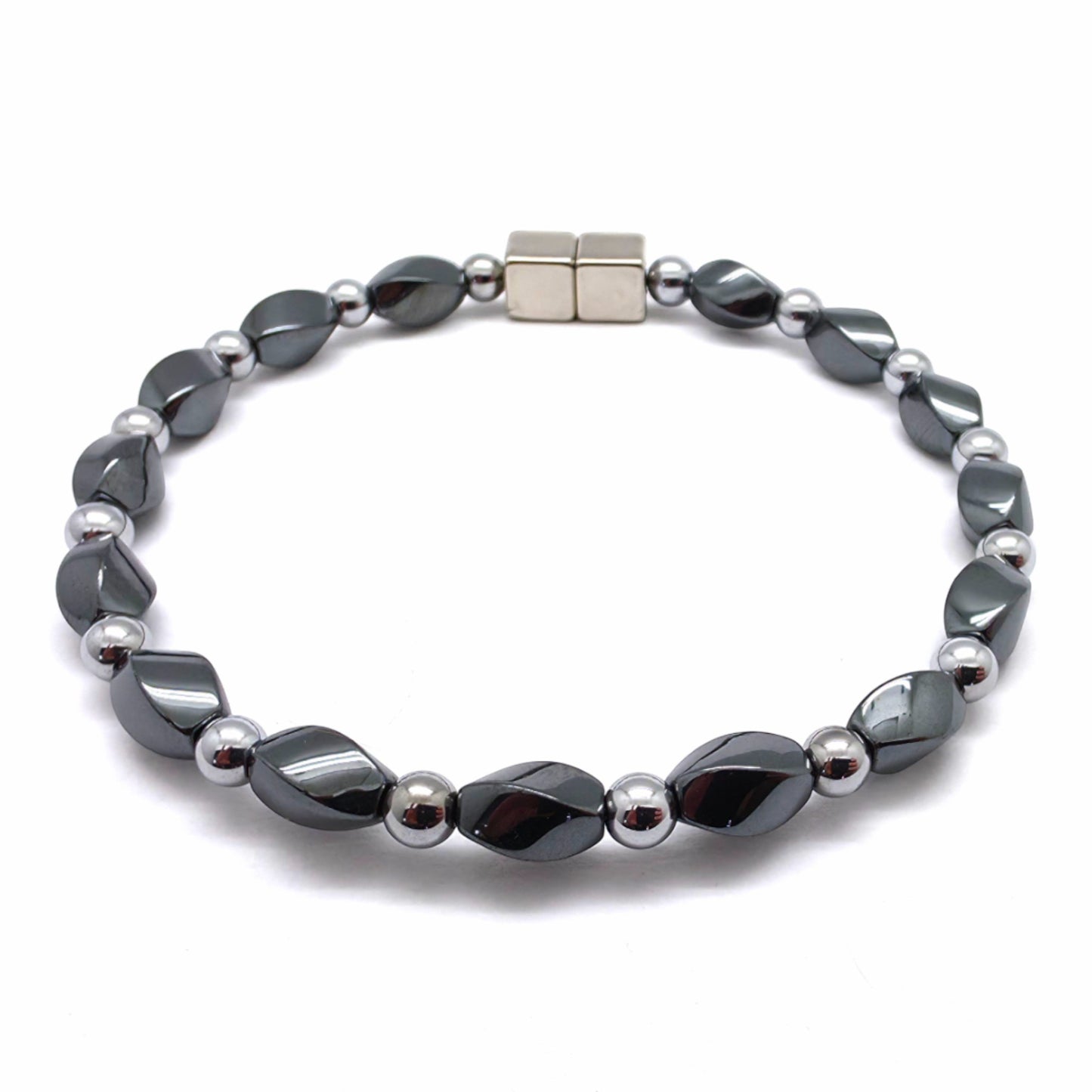 Black Hematite Twist Single w Crystal Option