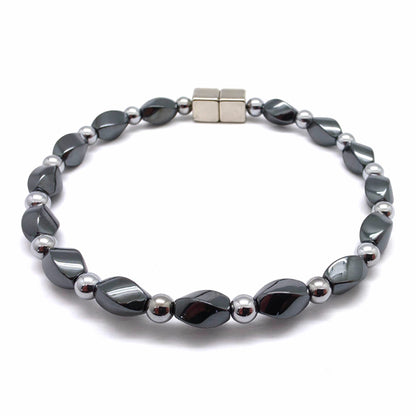 Black Hematite Twist Single w Crystal Option