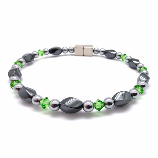 Black Hematite Twist w Peridot