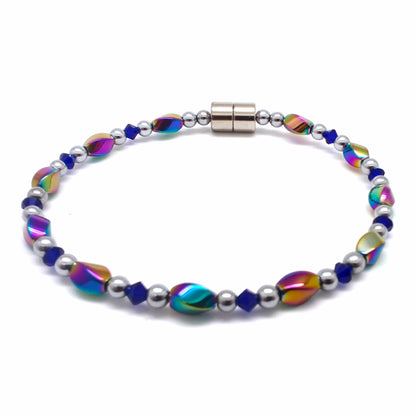 Rainbow Hematite Twist w Crystal Option