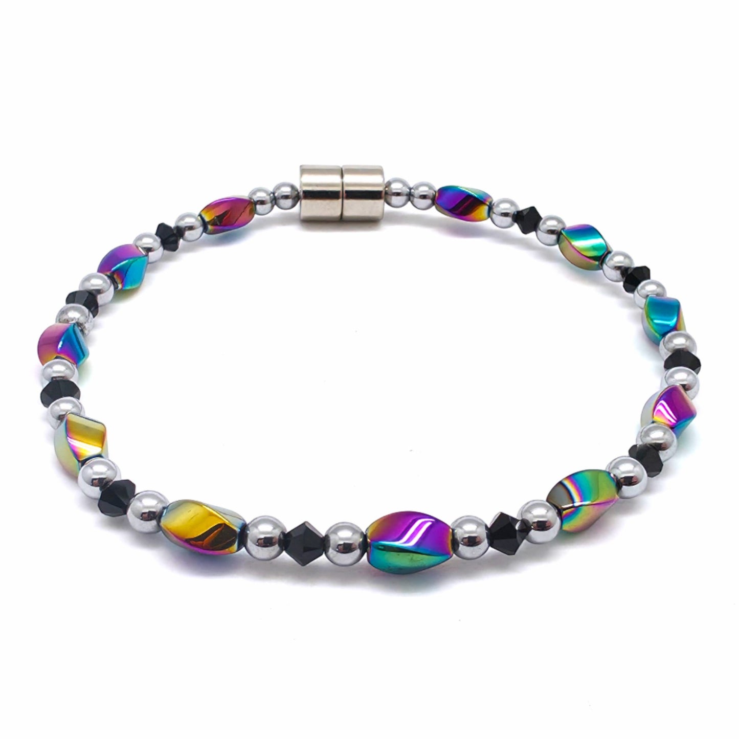 Rainbow Hematite Twist w Crystal Option