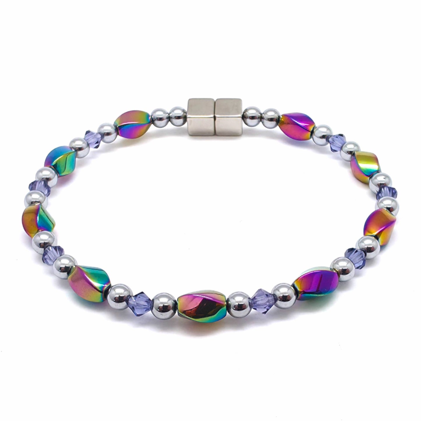 Rainbow Hematite Twist w Tanzanite