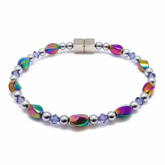 Rainbow Hematite Twist w Tanzanite