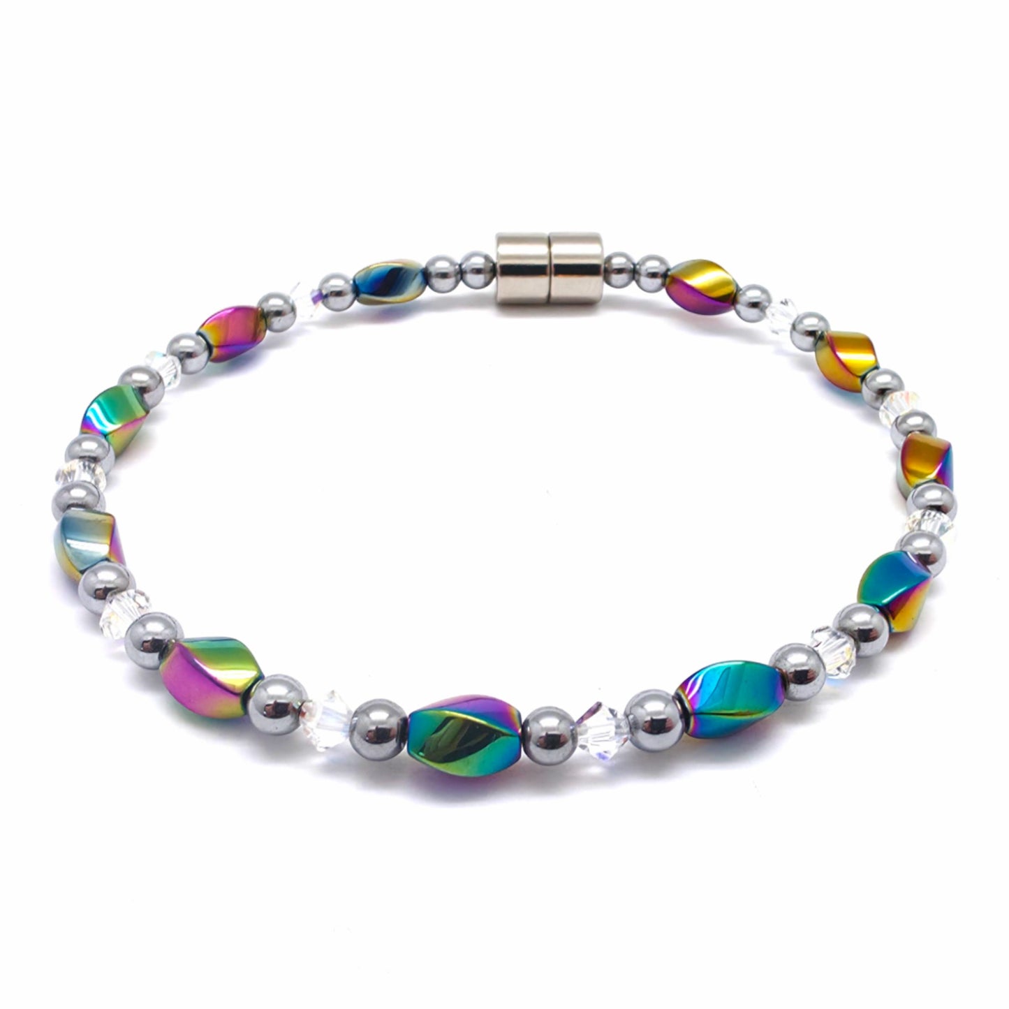 Rainbow Hematite Twist w Crystal Option