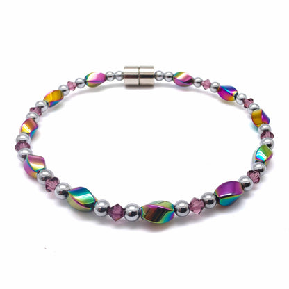 Rainbow Hematite Twist w Crystal Option