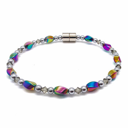 Rainbow Hematite Twist w Crystal Option