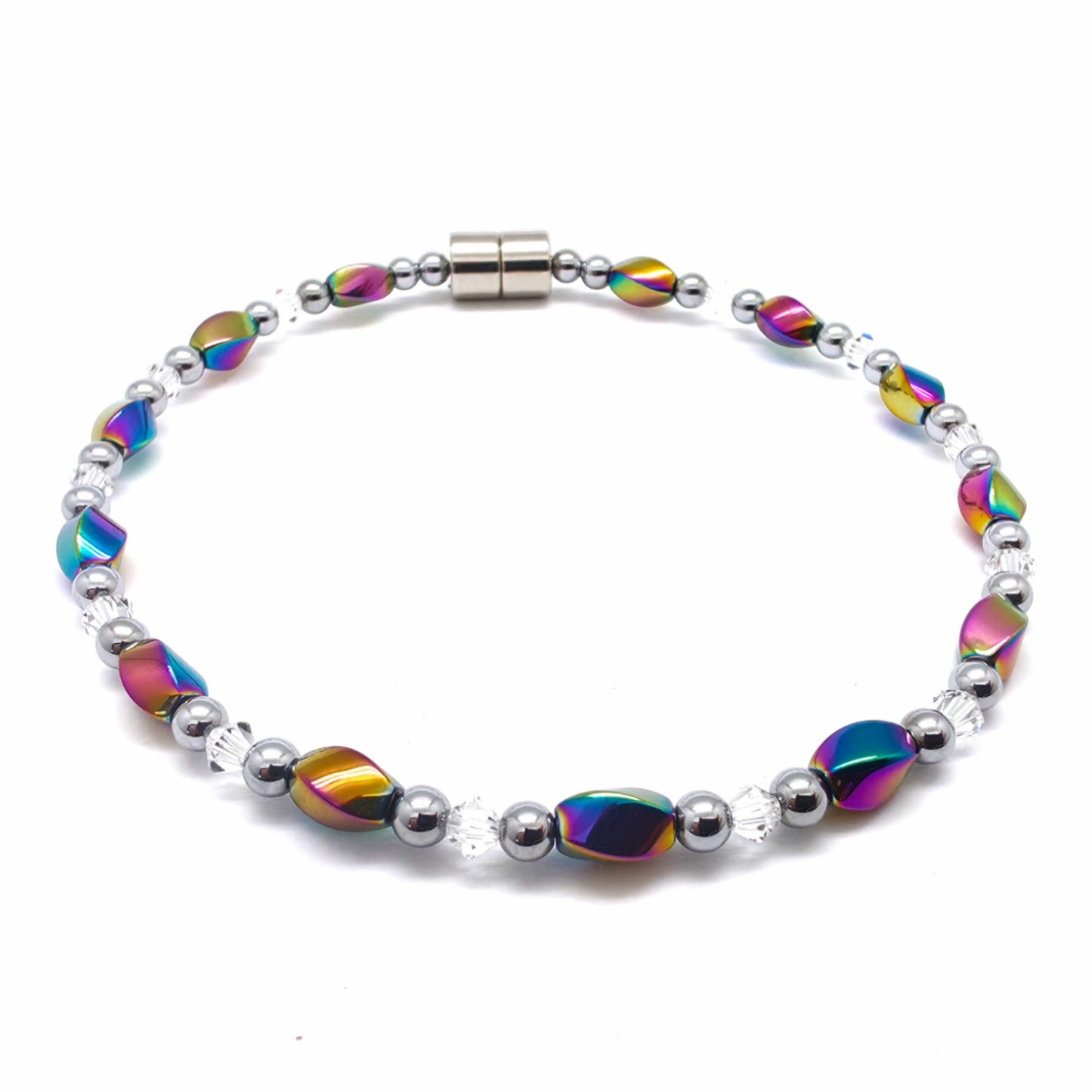 Rainbow Hematite Twist w Crystal Option