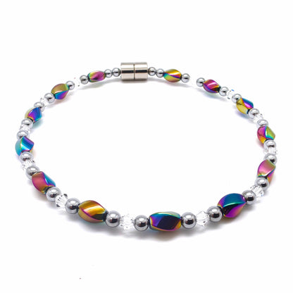 Rainbow Hematite Twist w Crystal Option