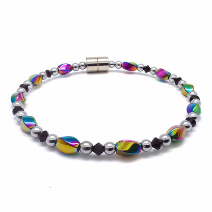 Rainbow Hematite Twist w Crystal Option